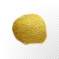 Vector gold paint brush circle stain.