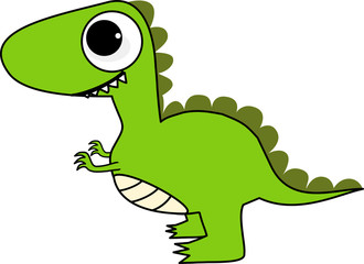 Cute and Happy Dinosaur Cartoon