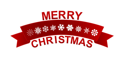 merry christmas with ribbon