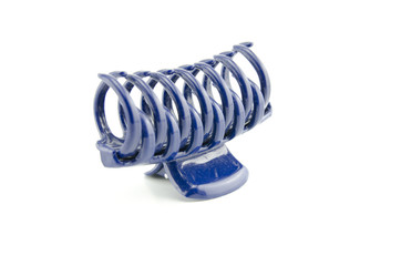 used blue hairpin isolated on white background