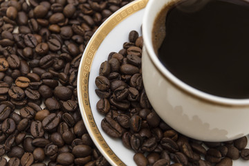 Cup with black coffee.