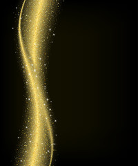 Abstract gold dust glitter star wave background
