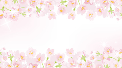Obraz na płótnie Canvas Cherry blossom line frame