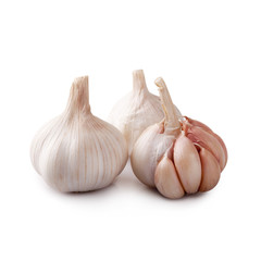 Fresh garlic isolated on white background