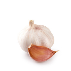 Fresh garlic isolated on white background
