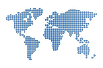 world map vector dots on white background