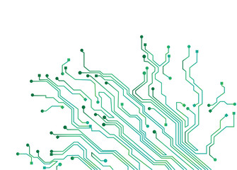 Abstract background of digital circuit root board on white, technology theme