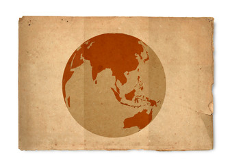 World map with vintage paper texture
