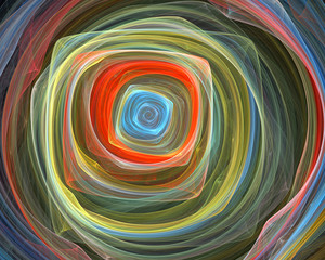 Abstract fractal design. Big colorful square spiral.