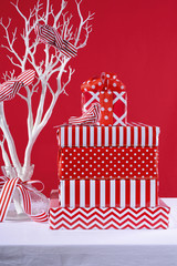 Red and White Christmas Gifts