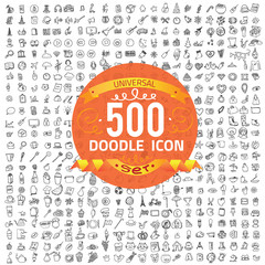 Set of 500 doodle icon