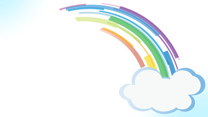 Abstract design of clouds and rainbow strips