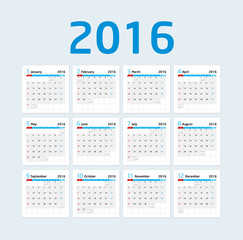 Calendar 2016 - Blue 