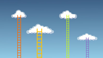 Clouds and ladders abstract design