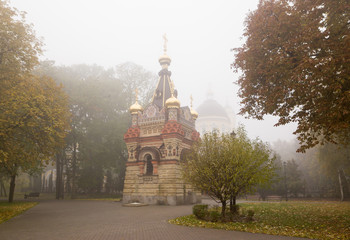 Gomel / Belarus - October 23, 2015: Morning. walk in the park Lu