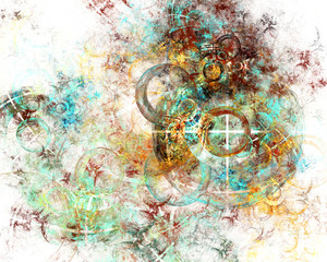 Obraz na płótnie Canvas Abstract fractal design. Strange bubbles on white.