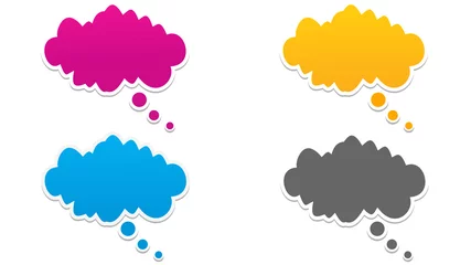 Meubelstickers multicoloured thinking clouds © aki230990