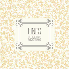 Set of line pattern and linear frame