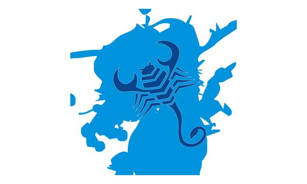  abstract scorpion blue background