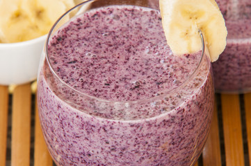 Smoothie Blueberry And Banana close up