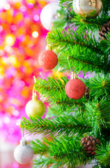 Obraz na płótnie Canvas decorated Christmas tree