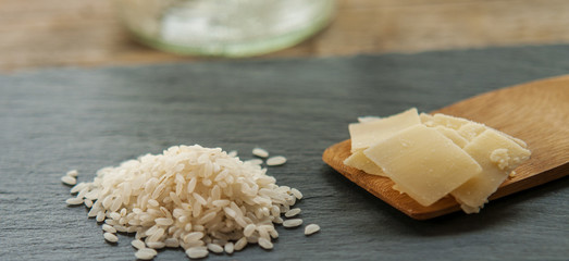 Gourmet Organic Parmesan Cheese on a Background