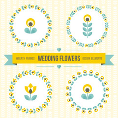 Wedding design elements - frames and flowers