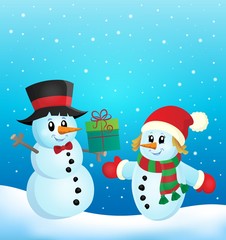 Christmas snowmen theme image 2