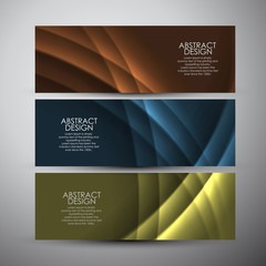 Fototapeta premium Vector banners set with curves background. 