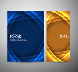 Brochure business design abstract curves background template or roll up.