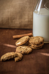 Homemade cookies and milk