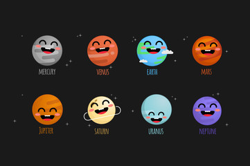 The solar system vector illustration