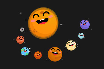 The solar system vector illustration