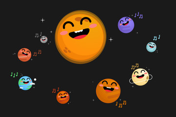 The solar system vector illustration