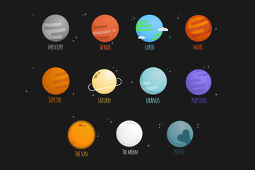 Naklejka premium The solar system vector illustration