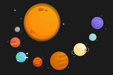 The solar system vector illustration