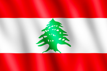 Flag of Lebanon waving in the wind