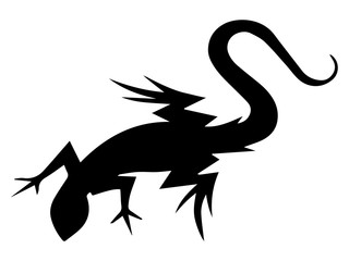 Lizard black vector