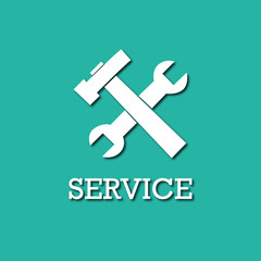 Hammer wrench service flat icon