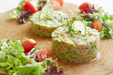 salad with salmon and avocado