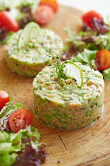 salad with salmon and avocado