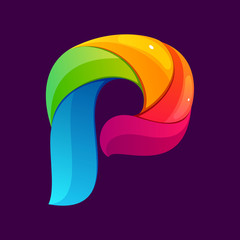 P letter logo formed by twisted lines.