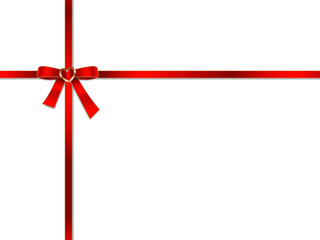 Red ribbon with golden heart badge