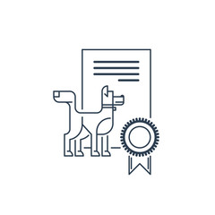 A mark of distinction. Dog competition award. Breeding quality mark.