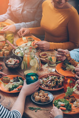 Dinning together. 