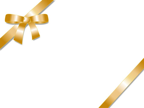 Golden gift ribbon bow