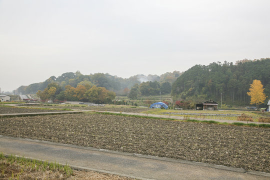 Landscape photographs of countryside in Nara, Japan, in Autumn