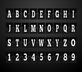 Fototapeta premium Scoreboard Alphabet and Set of Figures