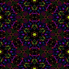 Abstract seamless dark pattern on black background