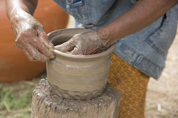 Pottery form the shape of an abstract background